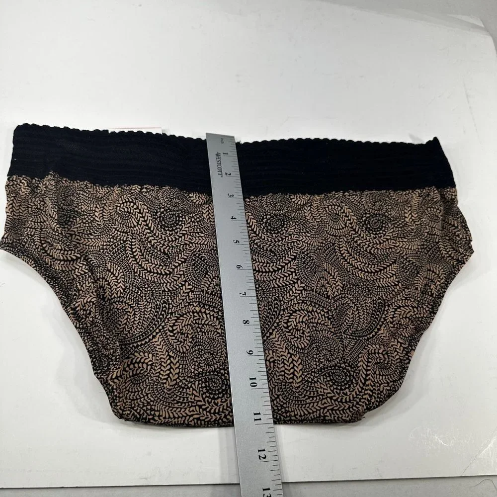 Warner's Women's Size 3XL 10 Panty Brief Hipster Lace Waistband Floral Brown New